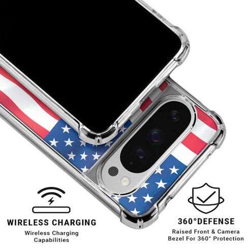 USA Flag Google Pixel 10 Pro XL Clear Case